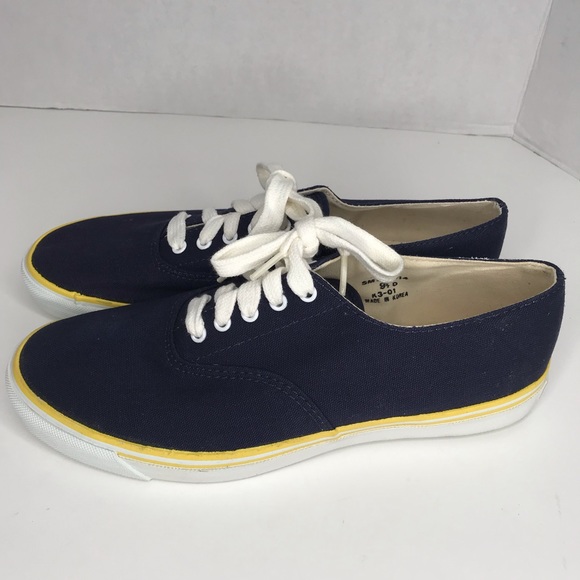 Polo Ralph Lauren Other - Polo Ralph Lauren sneaker navy blue yellow stripe.